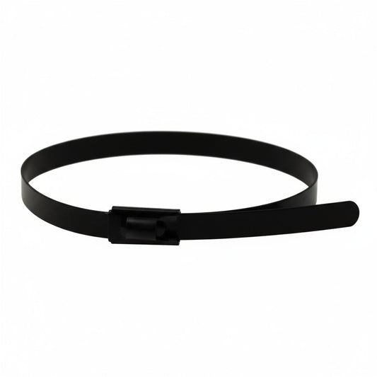Black Polyester Coated 316 Stainless Steel Cable Ties