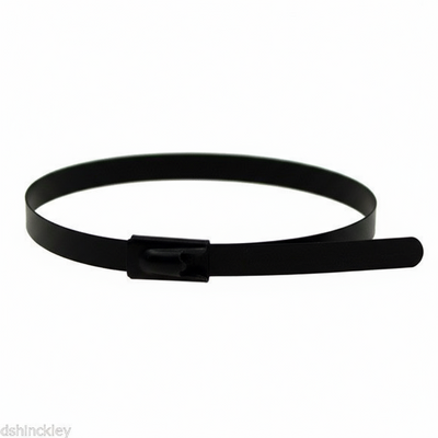 12" 300lb - Black Polyester Coated 316 Stainless Steel Cable Ties Part #SSPCoated12-HD 100/bag
