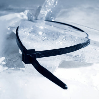7.6" 50lb UV Black Cold Weather Frosty Cable Ties 100/bag Part # FT75-50-0C