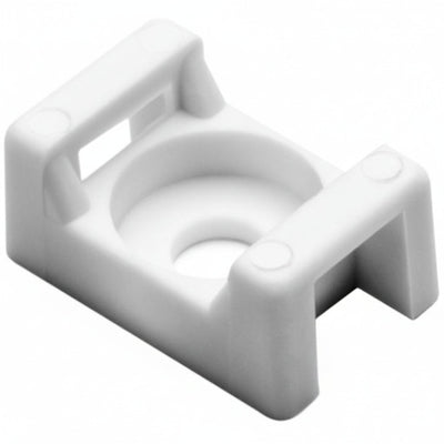 HellermannTyton CTM10C2 Cable Tie Anchor Mount, .58" x .37", .19" Hole Dia, .2" Max Tie Width, PA66, Black, 100/pkg