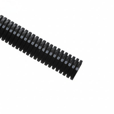 HellermannTyton CTN1120STD Convoluted Tubing, Slit, 1.5" Dia, PA6, Black with Gray Stripe, 150ft/carton