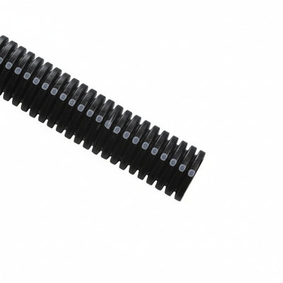 HellermannTyton CTN120STD Convoluted Tubing, Slit, .5" Dia, PA6, Black with Gray Stripe, 1100 ft/carton