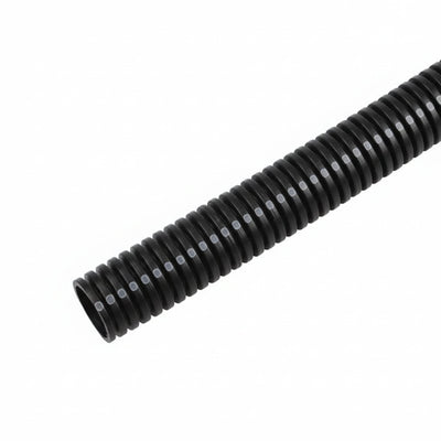HellermannTyton CTN140 Convoluted Tubing, Slit, .25" Dia, PA6, Black with Gray Stripe, 28,000 ft/carton