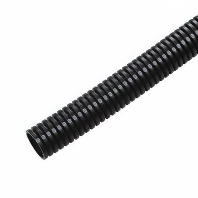 HellermannTyton CTN140STD Convoluted Tubing, Slit, .25" Dia, PA6, Black with Gray Stripe, 3200 ft/carton