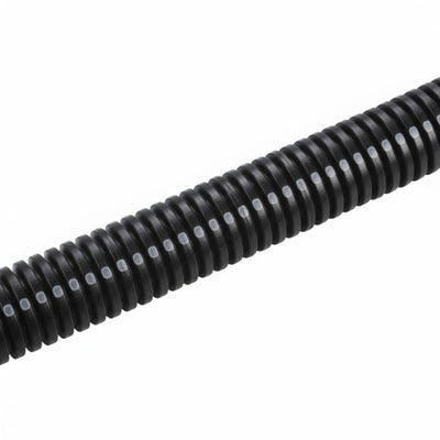 HellermannTyton CTN340 Convoluted Tubing, Slit, .75" Dia, PA6, Black with Gray Stripe, 4200 ft/carton