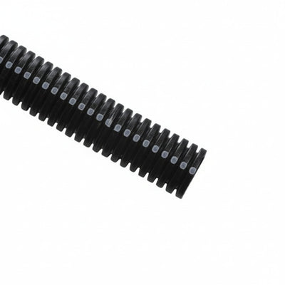 HellermannTyton CTN340STD Convoluted Tubing, Slit, .75" Dia, PA6, Black with Gray Stripe, 550 ft/carton