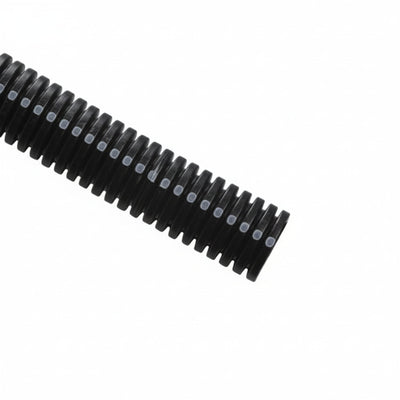 HellermannTyton CTN380 Convoluted Tubing, Slit, .38" Dia, PA6, Black with Gray Stripe, 15000ft/carton