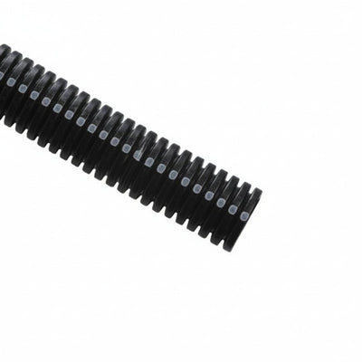 HellermannTyton CTN380STD Convoluted Tubing, Slit, .38" Dia, PA6, Black with Gray Stripe, 1900ft/carton