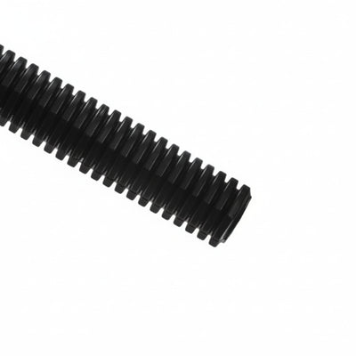 HellermannTyton CTP140STD Convoluted Tubing, Slit, .25" Dia, PE, Black, 3200 ft/carton