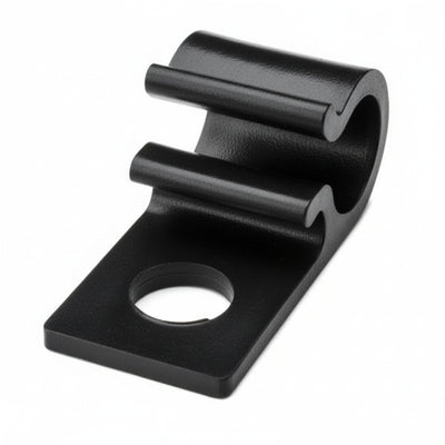 HellermannTyton D10H4 Screw Mount Cable Clip, 0.39" Max Bundle Dia, 0.31" Mounting Hole Dia, POM, Black, 500/pkg