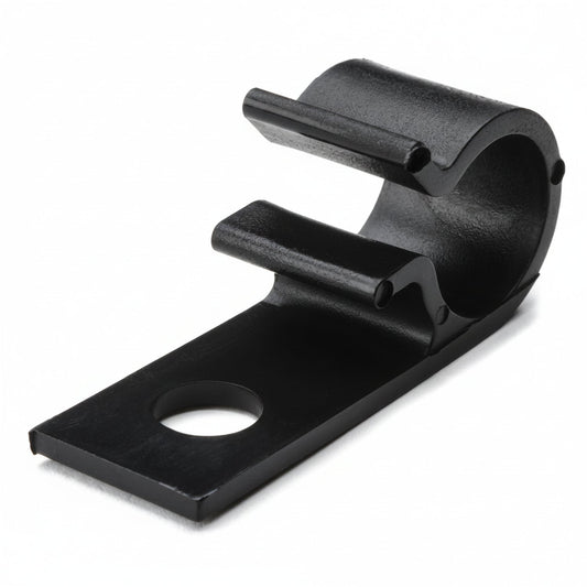HellermannTyton D15L4 Screw Mount Cable Clip, 0.59" Max Bundle Dia, 0.31" Mounting Hole Dia, POM, Black, 200/pkg