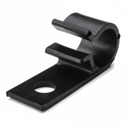 HellermannTyton D15L4 Screw Mount Cable Clip, 0.59" Max Bundle Dia, 0.31" Mounting Hole Dia, POM, Black, 200/pkg