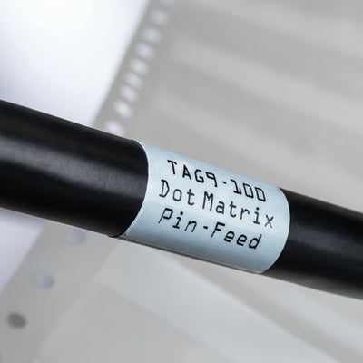 HellermannTyton TAG9-100 Dot Matrix Label, Self-Laminating, 1.0" x .75" x 2.25", 8 Across, White, 5000/pkg