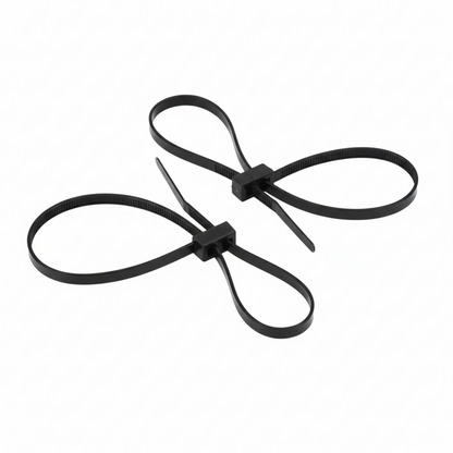 12" 50lb Black Double Loop Cable Ties 500/bag Part #DL12-50-0D