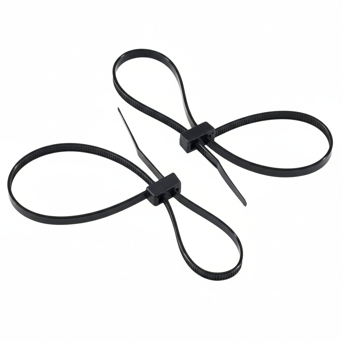 8" 50lb Black Double Loop Cable Ties 100/bag Part #DL8-50-0C