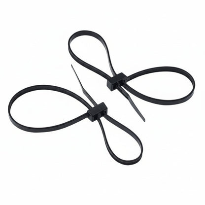 8" 50lb Black Double Loop Cable Ties 500/bag Part #DL8-50-0D