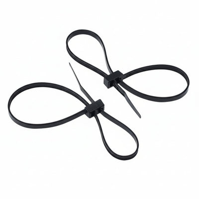 8" 50lb Black Double Loop Cable Ties 500/bag Part #DL8-50-0D
