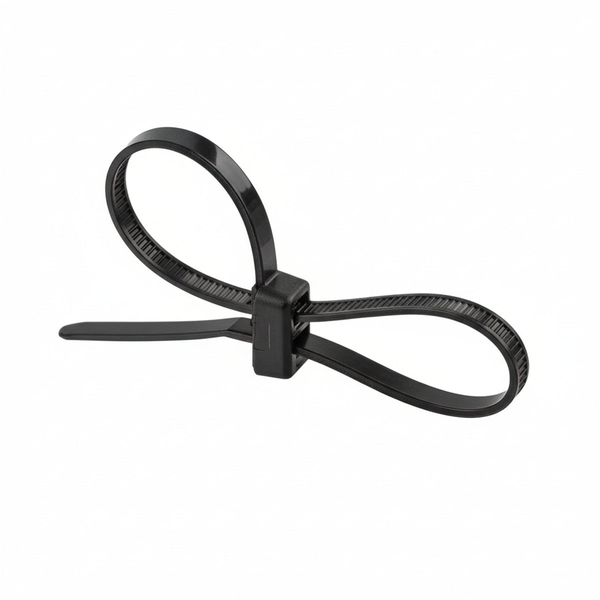 8" 50lb Black Double Loop Cable Ties 100/bag Part #DL8-50-0C