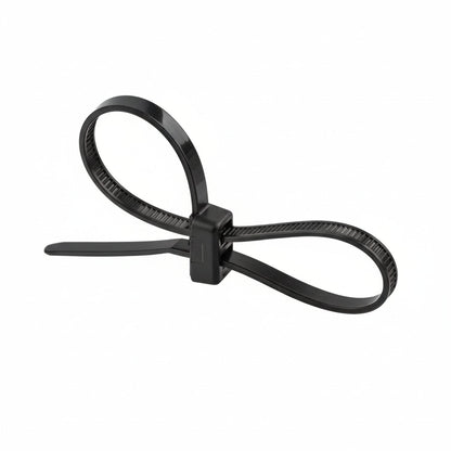 8" 50lb Black Double Loop Cable Ties 100/bag Part #DL8-50-0C