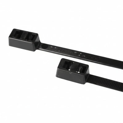 8" 50lb Black Double Loop Cable Ties 100/bag Part #DL8-50-0C