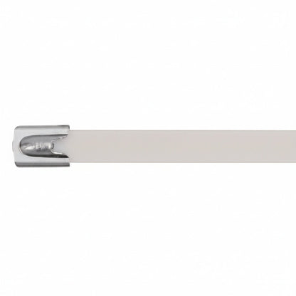 Panduit 14" 250lb Fully Coated White Polyester 316 Pan-Steel Stainless Steel Cable Ties 50/bag Part #MLTFC4H-LP316WH