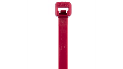 Panduit PLT1M-C2 Pan-Ty® Locking Cable Tie, Red, 3.9" Length, 18 lb Tensile Strength, 100/Bag
