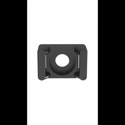 TM2S6-M0 Cable Tie Mount, Black, UV PA 6.6, 0.63x0.43", #6 Screw, 1000PK