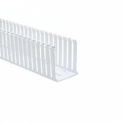 HellermannTyton 184-32003 High Density Slotted Wall Wiring Duct, 3" X 2", Non-Adhesive, PVC, White, 30ft/Box