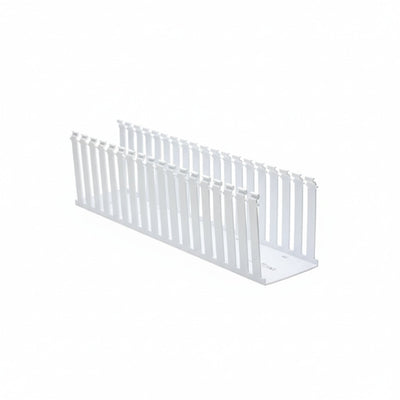 HellermannTyton 184-42002 High Density Slotted Wall Wiring Duct, 4" X 2", Non-Adhesive, PVC, White, 30ft/Box