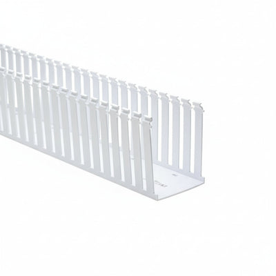 HellermannTyton 184-13002 High Density Slotted Wall Wiring Duct, 1" X 3", Adhesive, PVC, White, 30ft/Box