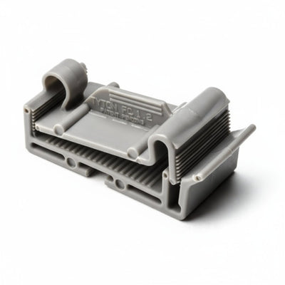 HellermannTyton FC1.2K2 Flat Ribbon Clamp, 1.2" Max Cable Width, 0.156" Hole Dia, PA66, Gray, 50/pkg