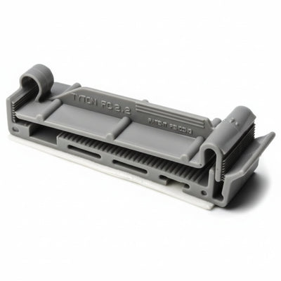 HellermannTyton FC2.2AH4 Flat Ribbon Cable Clamp, Adhesive, 2.2'' Max Cable Width, 0.156" Hole Dia, PA66, Gray, 500/pkg