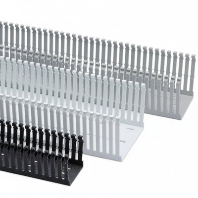 HellermannTyton 184-21001 High Density Slotted Wall Wiring Duct, 2" X 1", Adhesive, PVC, Gray, 30ft/Box