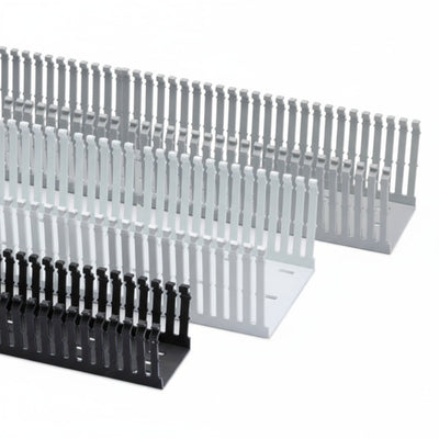 HellermannTyton 184-43000 High Density Slotted Wall Wiring Duct, 4" X 3", Non-Adhesive, PVC, Gray, 30ft/Box
