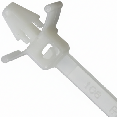 4" 18lb Natural Push Mount Cable Ties With Wings 100/bag Part # PM4-18-9C-WW