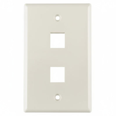 HellermannTyton FPDUAL-FW Standard Single Gang 2 Port Faceplate, ABS 94V-0, Office White, 1/pkg