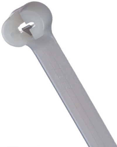 TY25MFR Cable Tie 50lb 7.3" Flame Retardant White with Stainless Steel Locking Device