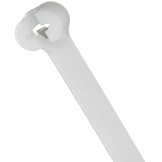 Thomas & Betts TY28MFR 14.2" 50lb Flame Retardant White Cable Ties with Stainless Steel Locking Device 1,000/Bag