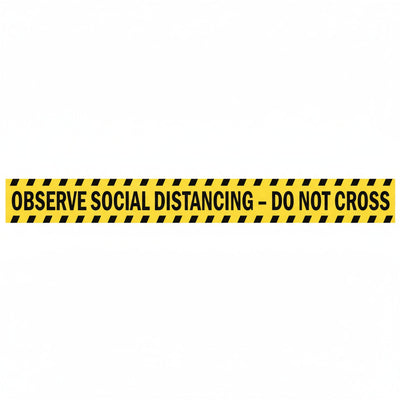 HellermannTyton 596-97000 Floor Tape, 2" x 50', Observe Social Distancing - Do Not Cross, Yellow, Vinyl, 50'/roll