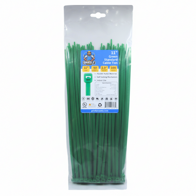 11" 50lb Green Cable Tie 100/bag