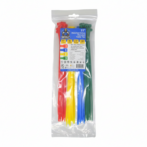 11" 50lb Assorted Color Cable Tie 100/bag