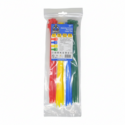 11" 50lb Assorted Color Cable Tie 100/bag