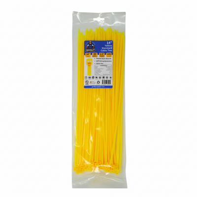 14" 50lb Yellow Cable Tie 100/bag