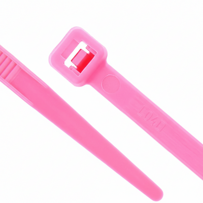 4" 18lb Fluorescent Pink Cable Tie 100/bag
