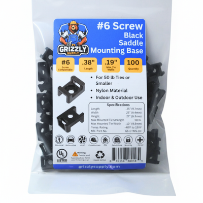 Saddle Mount #6 Screw Black 100/bag