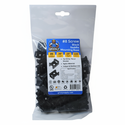 Saddle Mount #8 Screw Black 100/bag
