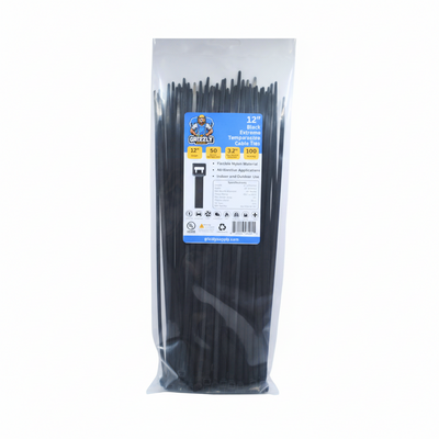 12" 50lb BlackUV Extreme Temp Cable Tie 100/bag