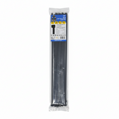 18" 120lb BlackUV Cable Tie 50/bag