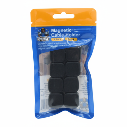 Black Magnetic Cable Holder Cable Clips for Nightstand, Deck, Home, Office 8/pack