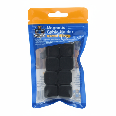 Black Magnetic Cable Holder Cable Clips for Nightstand, Deck, Home, Office 8/pack